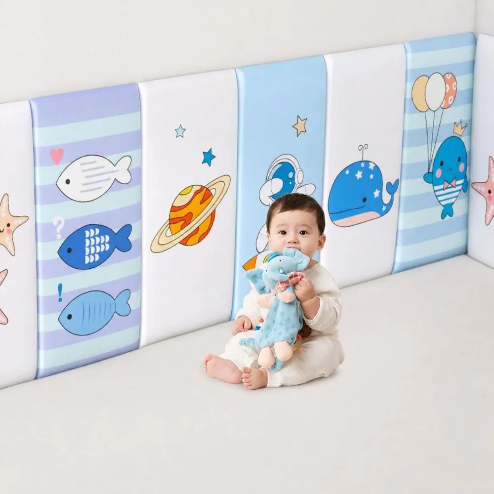 Durable Waterproof Anti Collision Cushion Shockproof Self Adhesive Foam Bumper XPE Foam Cartoon Print Wall Protector Bed Head