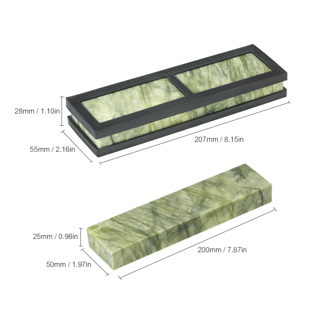 Decdeal 8*2*1 Inches Knife Sharpening Stone Natuarl Emerald 10000 Grit Sharpening Stone for Knives Polishing 200*50*25mm