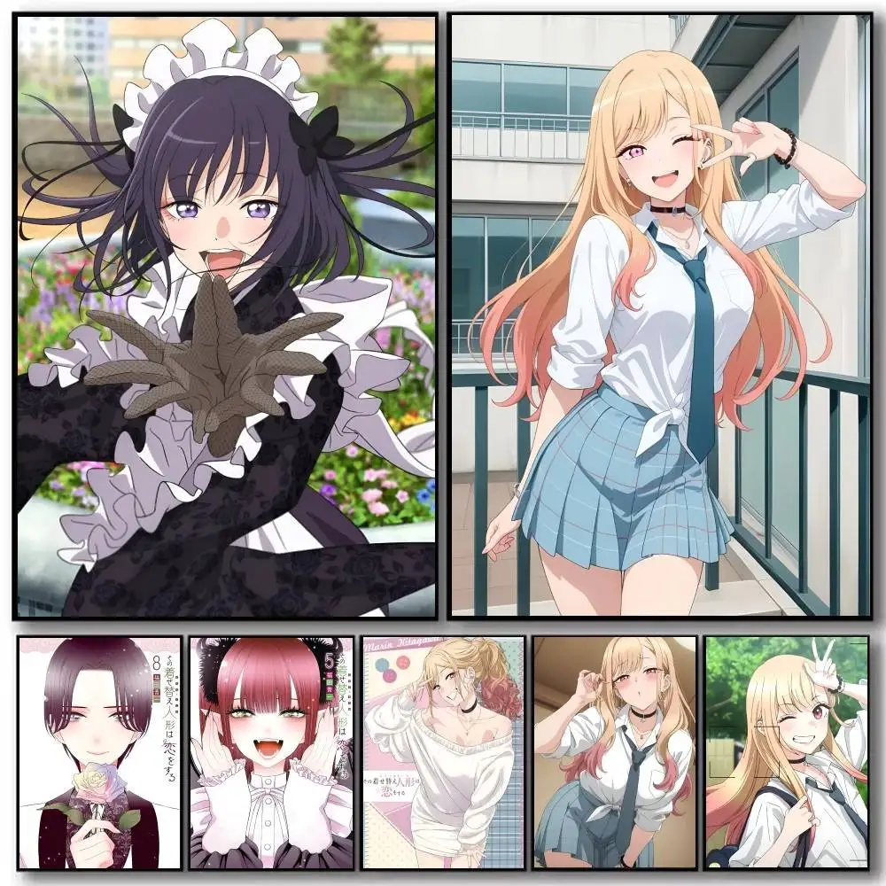 Image of Anime K-Kitagawa Marin My Dress-Up Darling Poster und Drucke, Wandkunstbilder für moderne Schlafzimmer, Spielzimmer, Heimdekoration