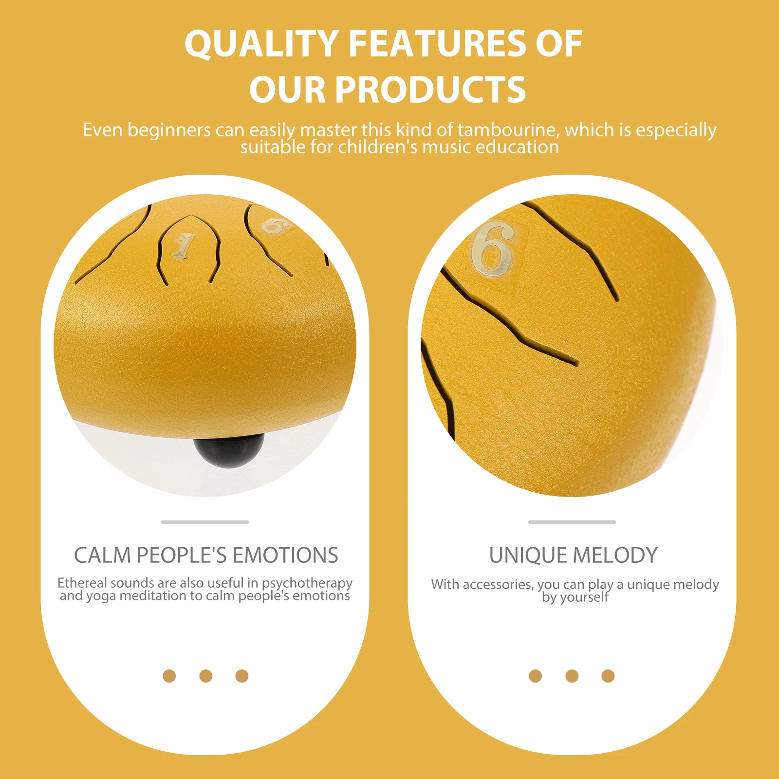 

1Set Hand Steel Tongue Drum Percussion Instrument Ethereal Sound Drum Set Portable with Accessories for Music Education