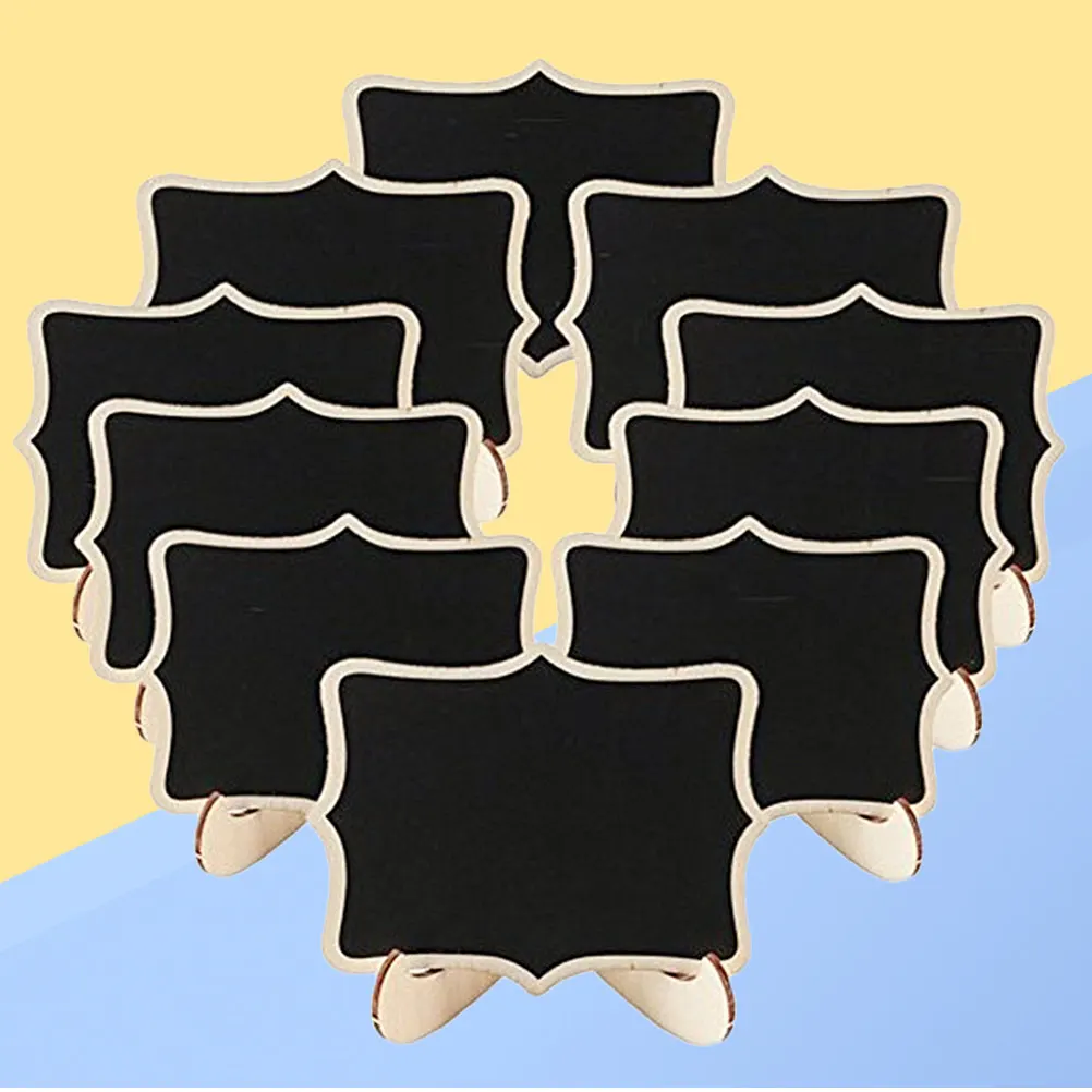 16Pcs Wooden Blackboard Mini Chalkboards Lightweight Message Board Ornaments for Desktop Decoration Wedding Party Garden Signage