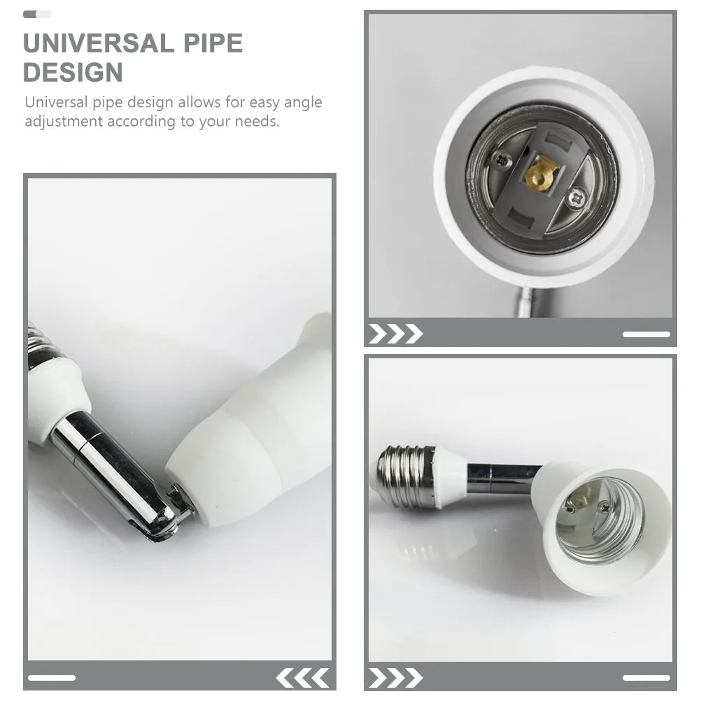 E27 Bulb Socket Extender Adjustable Recessed Light Converter Heat Resistant PBT Metal Flexible Lamp Holder