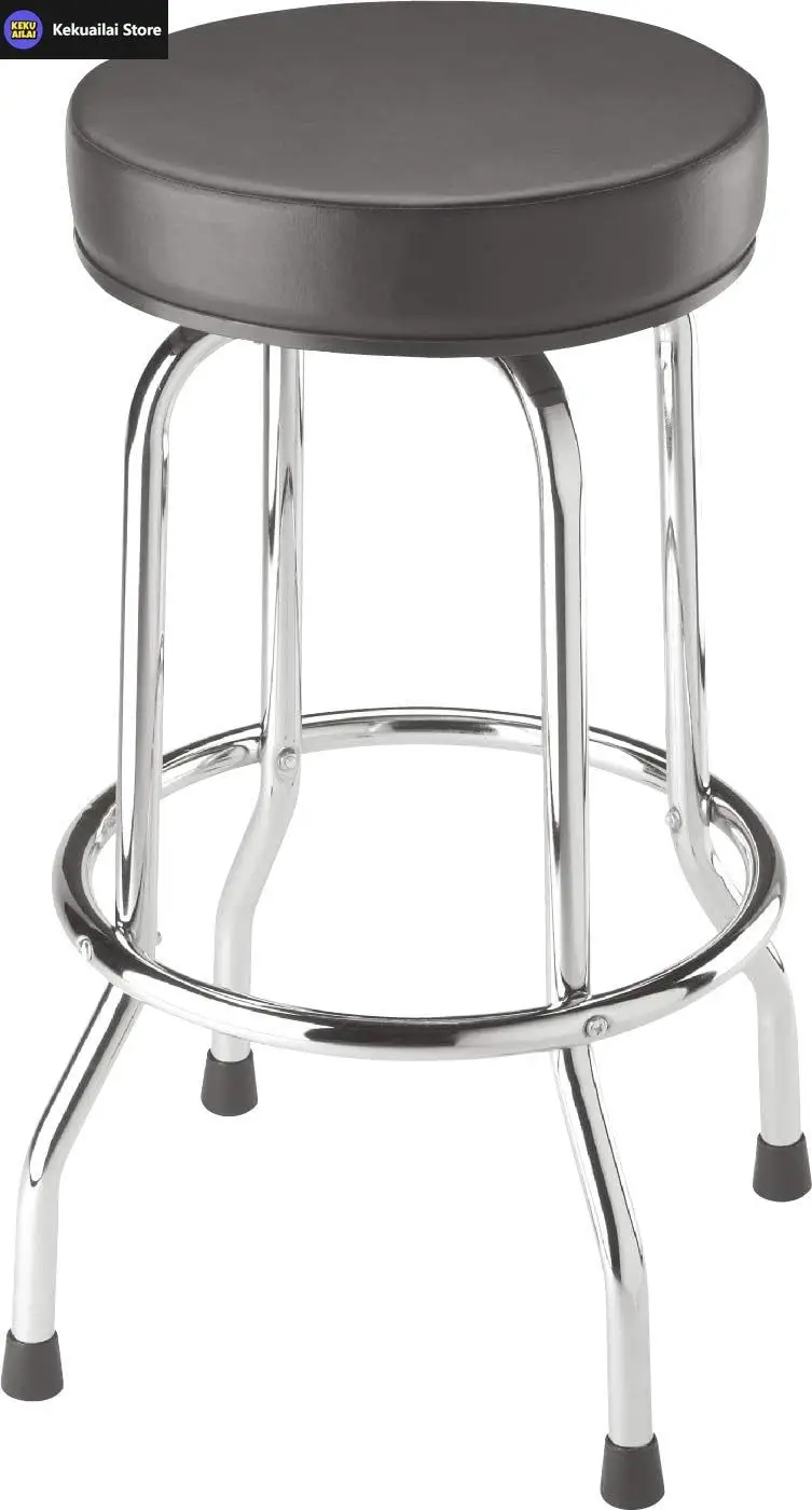 

Поворотный барный стул Torin: мягкое сиденье для гаража/шога с хромированными ножками, черный, высота 28,74 дюйма, диаметр 18,5 дюйма.