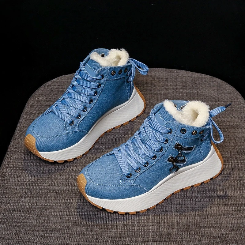 

2025 New Designer Women Winter Snow Boots High Quality Shoes Female Shoes for Women Lace Up Platform Sneakers Warm Botas Mujer