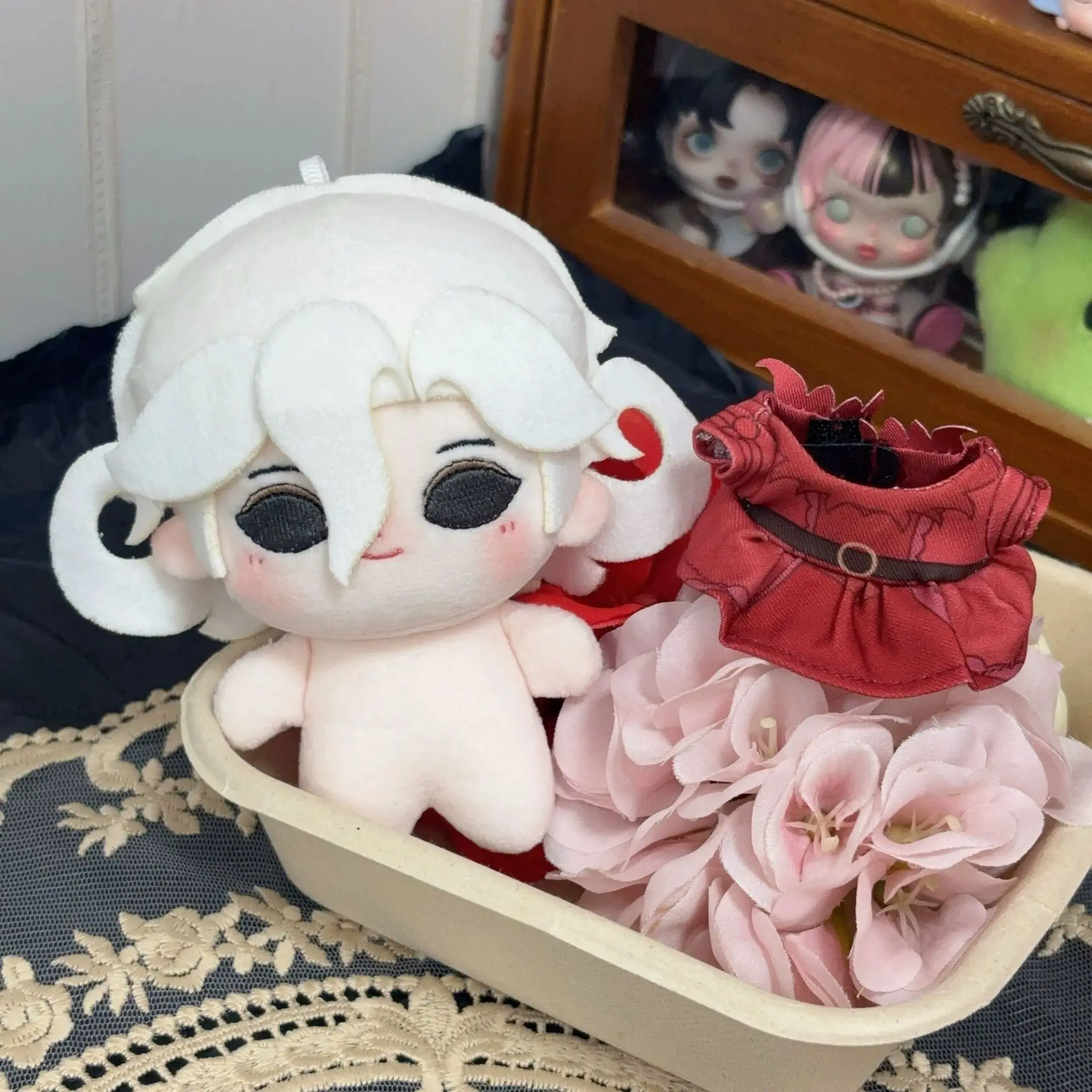 Red Lady 10 cm Baumwollpuppe „Identity V“ Serie Mary Fleur Puppe Geschenkanhänger, abnehmbare Kleidung
