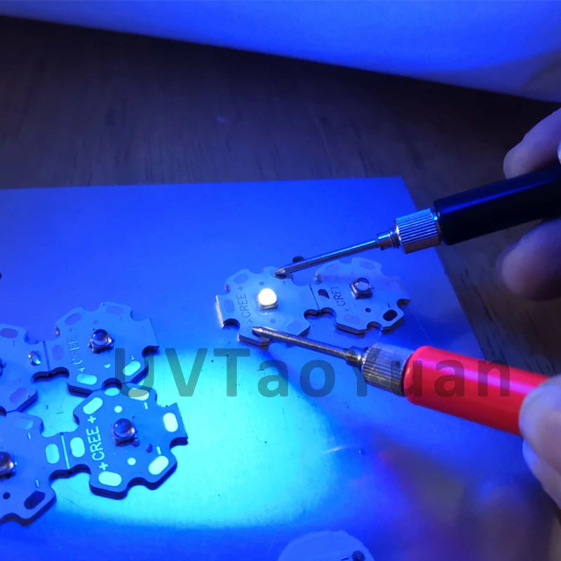 UVTaoYuan Top UV LED Light Source SMD3838 3W with 20mmPCB 365nm 385nm 395nm 405nm 415nm for Banknote Inspection / Ink Curing