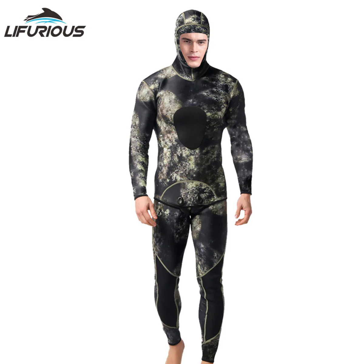 

3mm Wetsuit Men Surf Suits Neoprene Diving Suit Swimsuit Spearfishing Fish Hunter Camouflage Fullbody Pant Top Warmth Suit