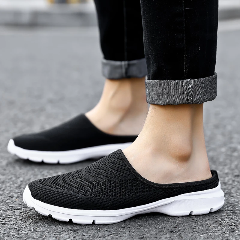 Men Summer Mesh Walking Loafers Women Light Slipper Sports Outdoor Flat Shoes Breathable Fitness Sneakers Soft Size 35-48