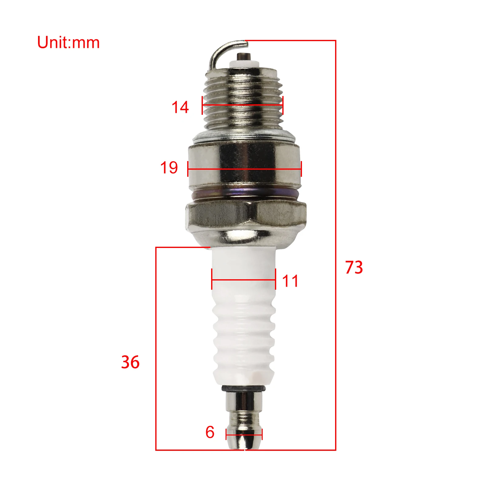 스파크 플러그 E6TC BP6HS, 50cc 70cc 90cc 110cc 야마하 PW50 PW60 PW80 PEEWEE LT50 LT80 ATV 쿼드 모페드 스쿠터 고 카트 더트 바이크용
