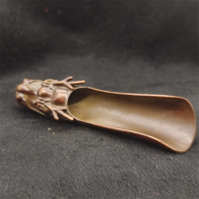 خمر النحاس التنين رئيس الشاي المجارف مجرفة القهوة ملعقة شاي أسود مسحوق ملعقة صغيرة Teaware حفل Gongfu الشاي الملحقات