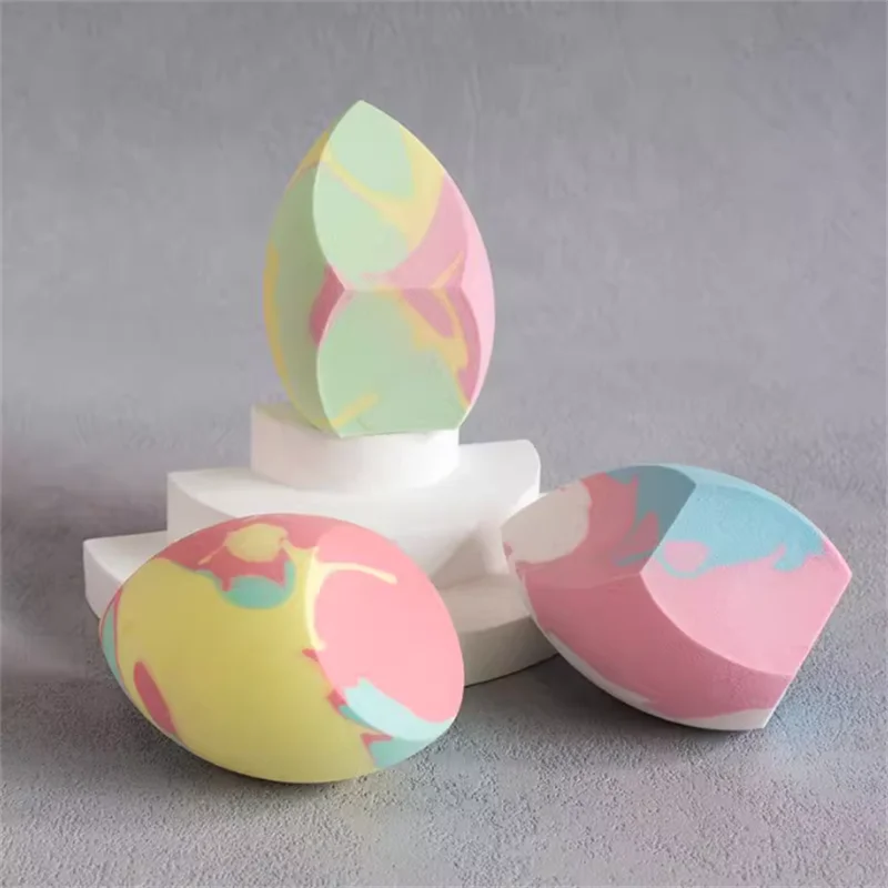 특대형 메이크업 스펀지 파운데이션 화장 퍼프 삼각형 스무스 파우더 컨실러 퍼프 건식 및 습식 겸용 멀티 컬러 스펀지