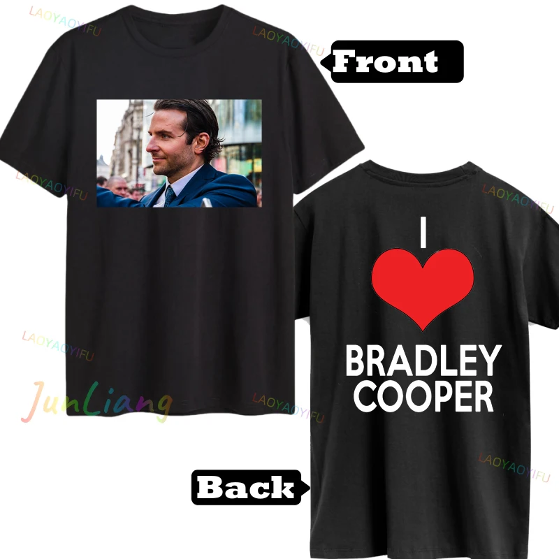Bradley Cooper Retro 90s เสื้อกันหนาวผู้ชายเสื้อยืด Vintage Unisex คลาสสิก Y2k เสื้อผ้าผ้าฝ้าย 100% แขนสั้น Tee Tshirt เสื้อผ้า