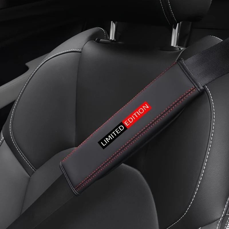 Cool black and red LIMITED EDITION car seat belt shoulder pads seat belt shoulder pads seat belt protection cover