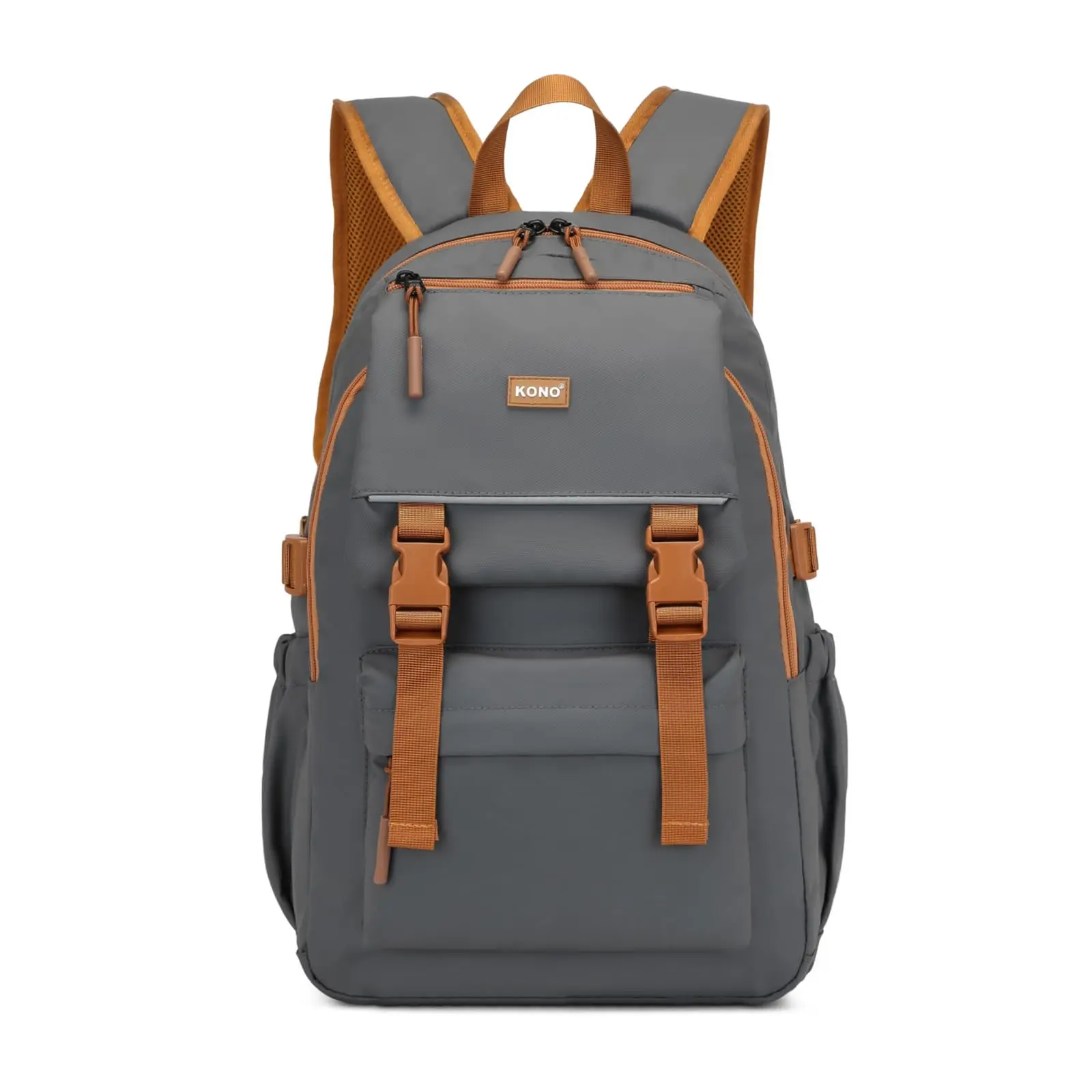 KONO Herren Rucksack, wasserdichter Reiserucksack mit verstellbarer Schnalle und mehreren Taschen