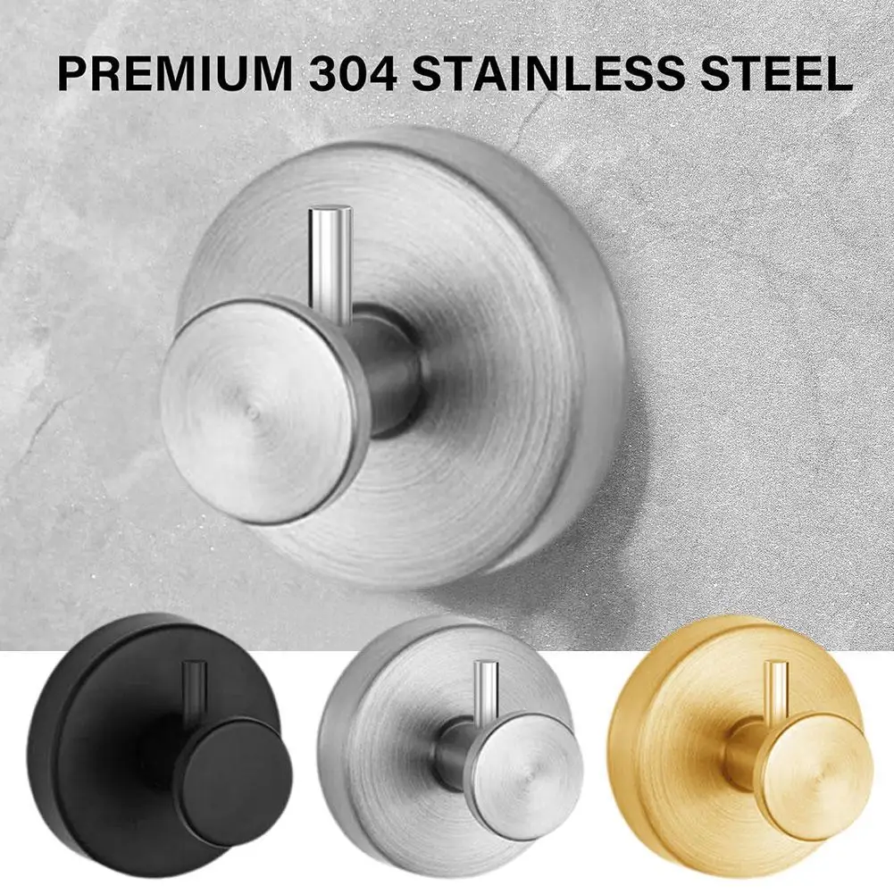 New Suction Cup Hooks Stainless Steel Waterproof Bathroom Shower Wall Mount Punch-free Reusable Strong Adsorption Hook Holders