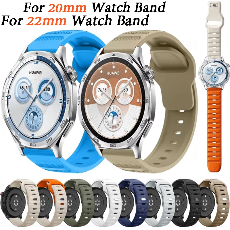 22mm 20mm Sports Silicone Strap For Huawei Watch GT5 Pro/GT4/GT3/2 46mm Bracelet Belt For Huawei Watch 4/3 Wristband Accessories