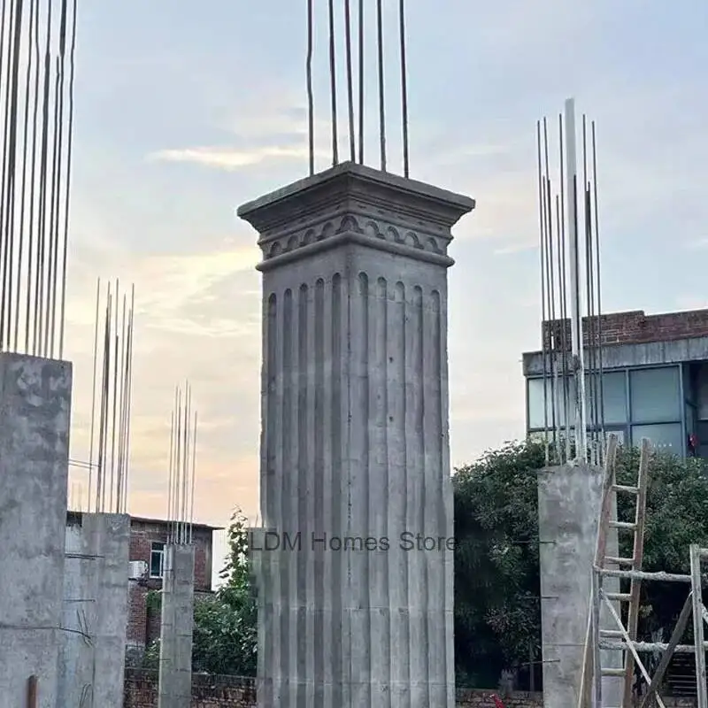 European Villa Building Garden Decorations Square Column Head and Foot Roman Column Molds Nordic Column Head Mold for The Gates