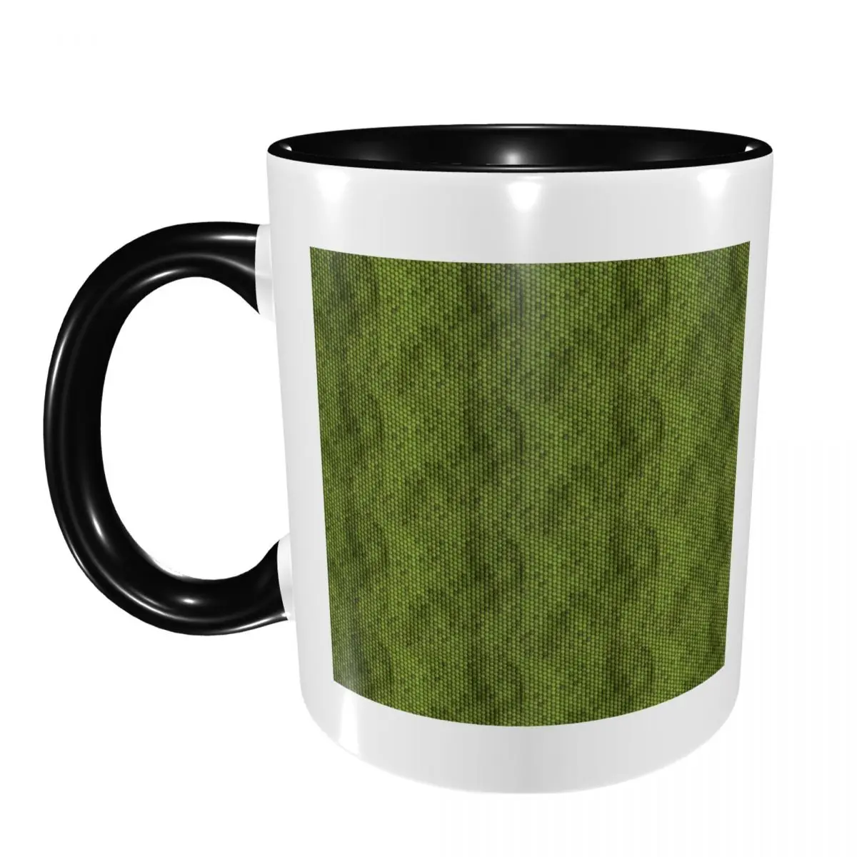 Green Lizard Skin Pattern Design Mug Funny Ceramic Coffee Cups Tea Mugs Milk Cup Drinkware Gifts for Friends