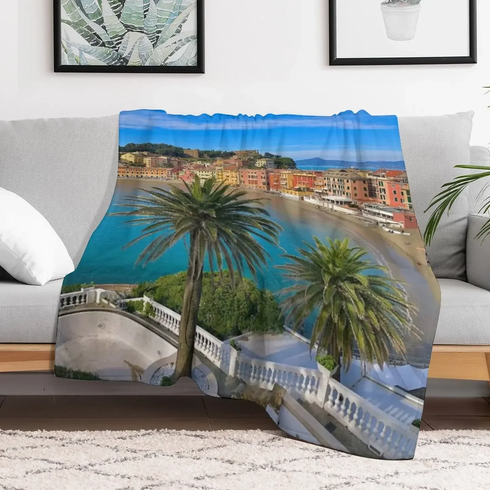 Sestri levante beach Italy Throw Blanket Hairys For Sofa Thin Blankets