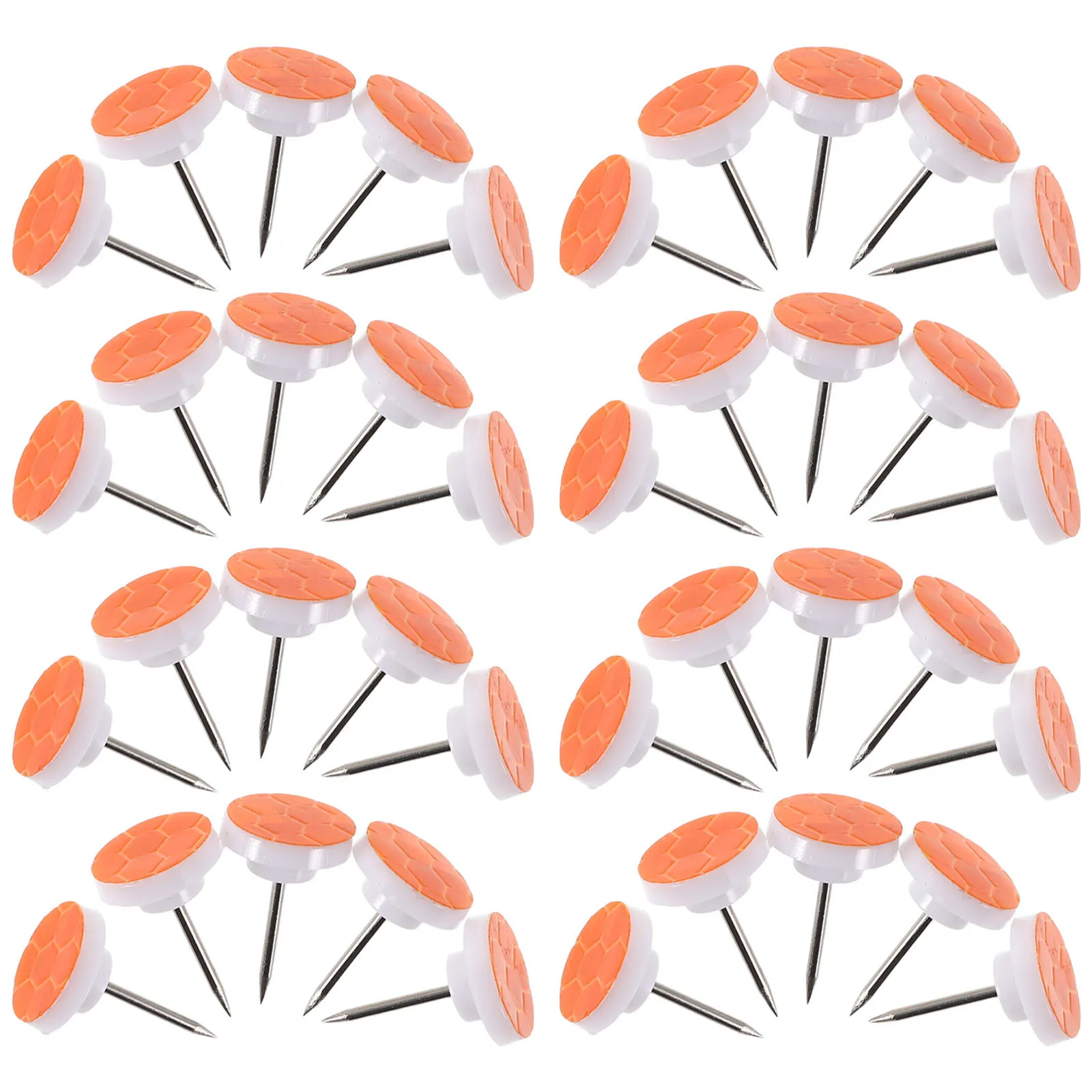 

100pcs Reflective Tacks Trail Marking Pins For Hunting Hiking Camping Tree Stands Flat Head Metal Thumb Tacks Safety