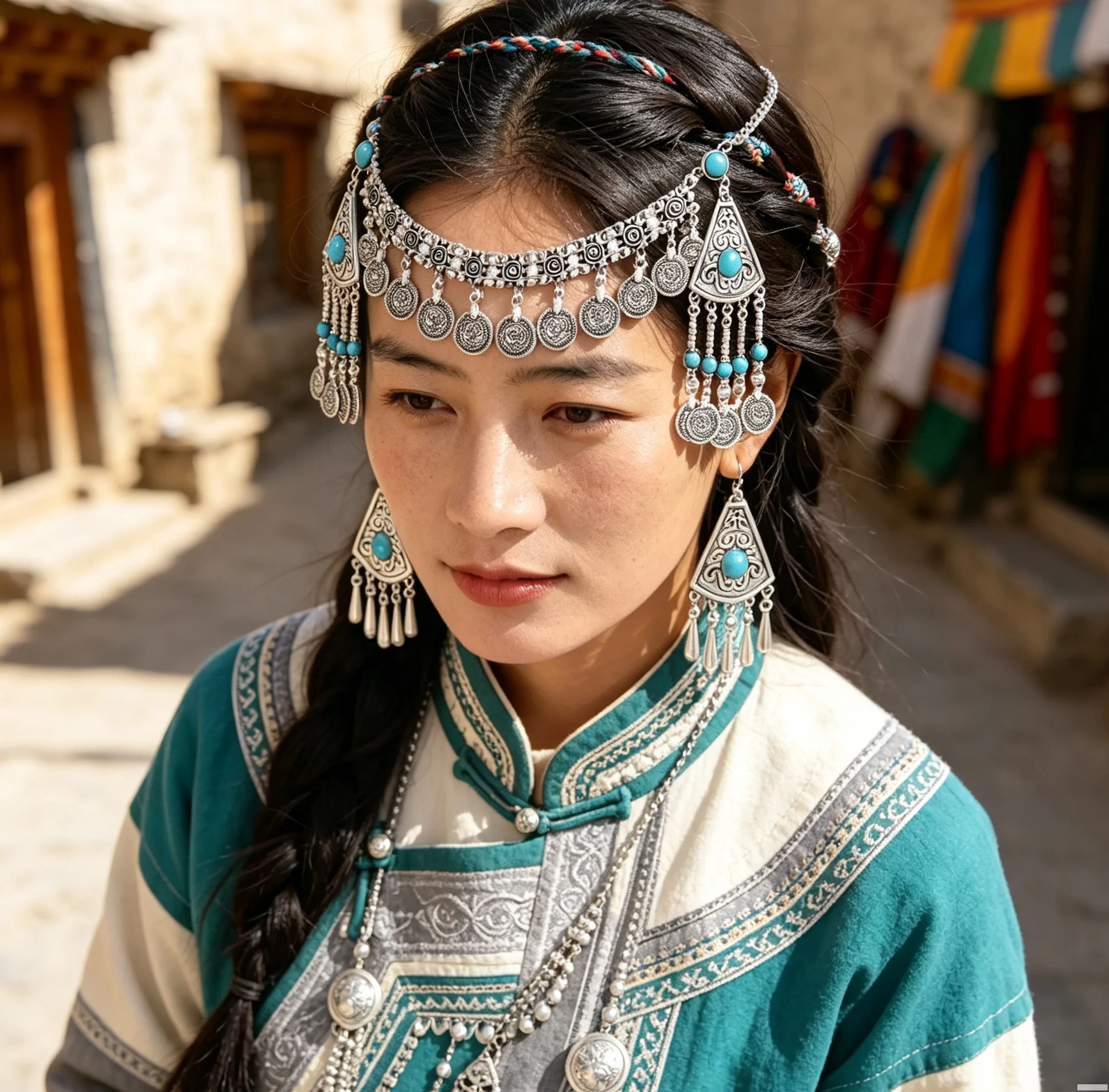 Vintage Kazakh Ethnic Headband Earrings Set for Women Long Coin Tassel Chains Hair Jewelry Feminina Headpiece Maang Tikka