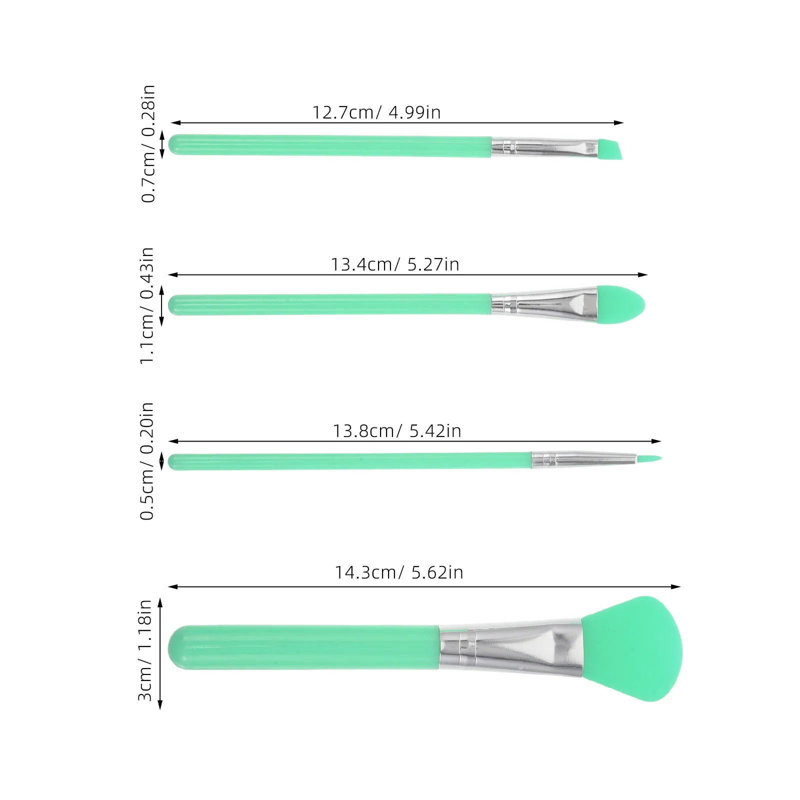 1 conjunto de pincéis de maquiagem de silicone design elegante para máscara facial sombra blush pó secagem rápida fácil lavagem viagem amigável