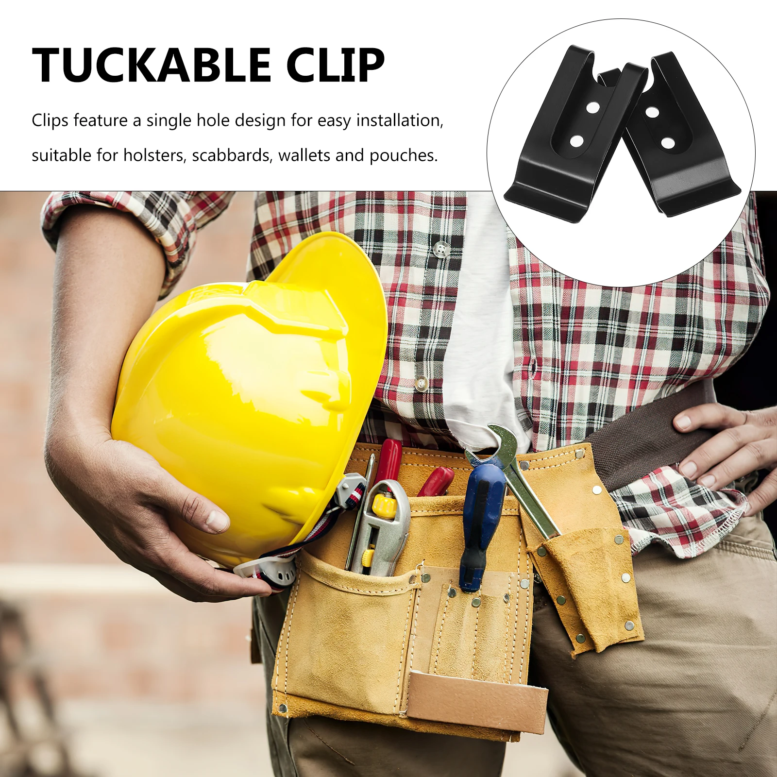 

10pcs Metal Back Clips for Phone Case 57x26mm Iron Belt Accessories Durable Two Hole Design Pouch Hook