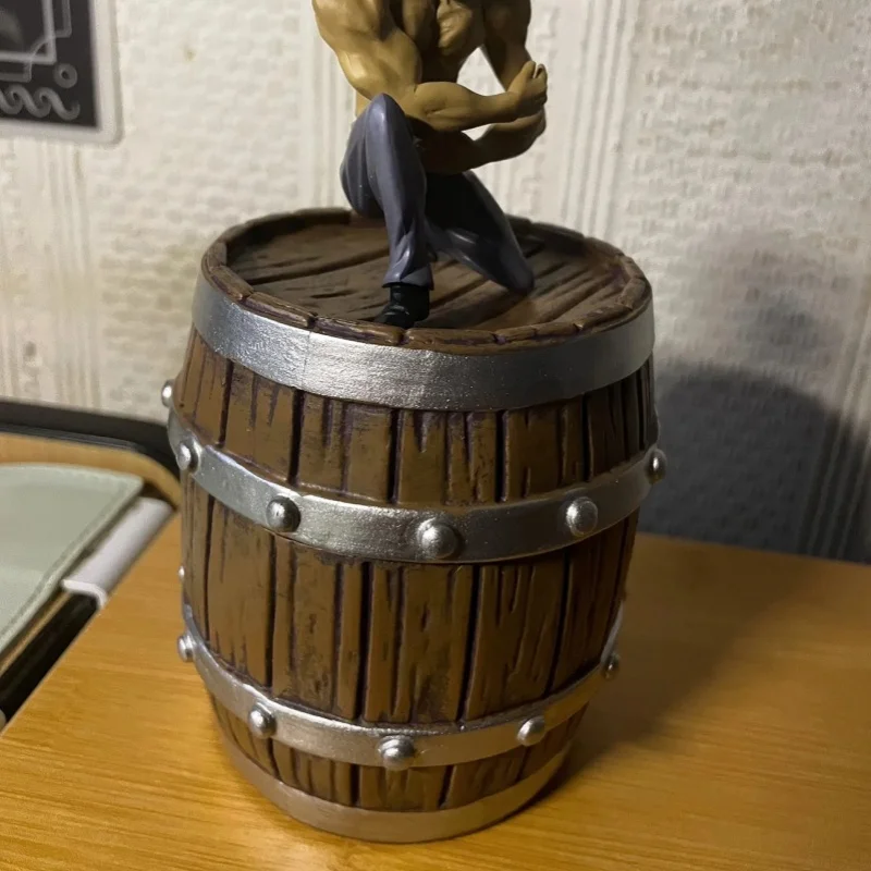 

10cm Anime One Piece Gk Crouching Wine Barrel Wooden Barrel Anime Figure Model Scene Platform Versatile Base Model Ornament Gift