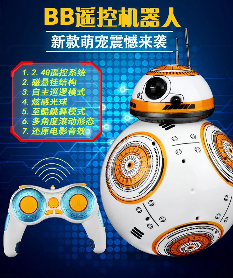 Spot Sphero Star Wars BB-8 Intelligent Electric Remote Control Ball Robot Toy Rolling Amphibious Dance Music Male