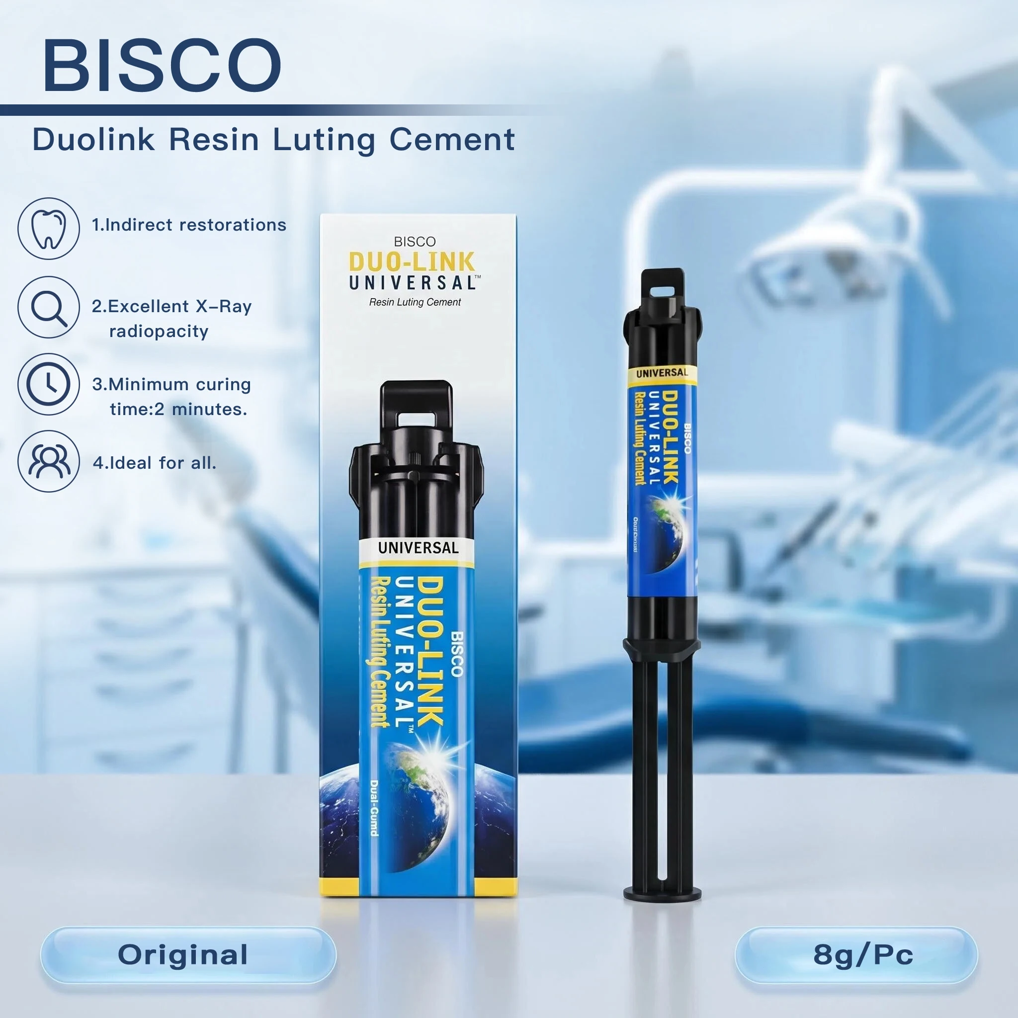 8g/Pcs Dental BISCO Dou-Link Resin Luting Cement Syringe Whitening Bonding Repair Filling Nursing Material Dentistry Supplies