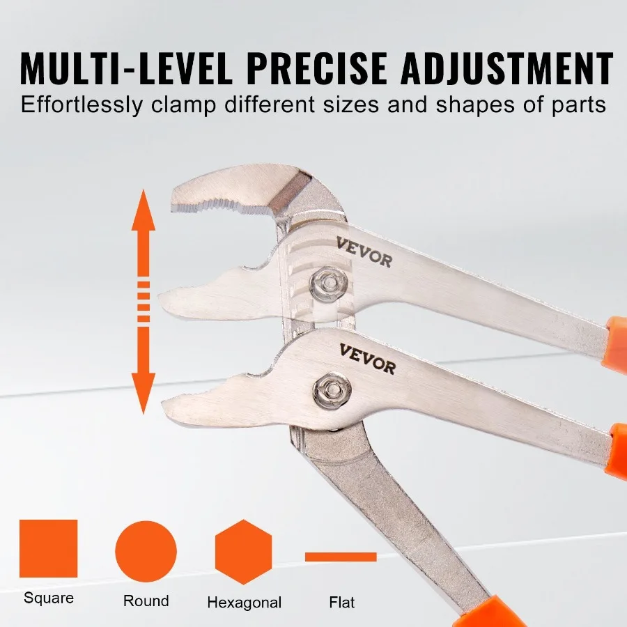 VEVOR 3Pie Groove Joint Pliers Set 12 10 8 inch Heated High Carbon Steel Water Pump Pliers Button Quick Adjustable Pliers for H