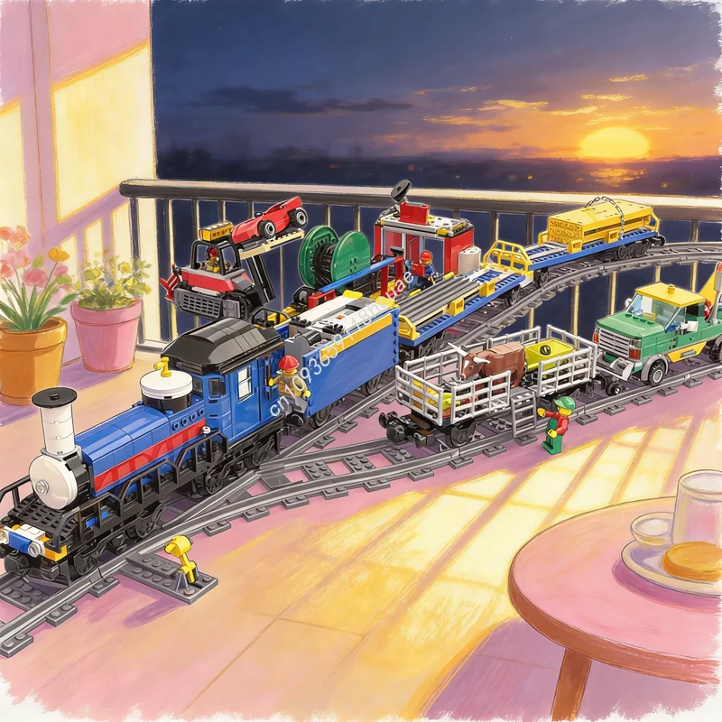 

887 деталей MOC: альтернативная модель паровоза, конструктор, архитектурная игрушка, рождественский подарок, развивающая игрушка для сборки, креативная идея