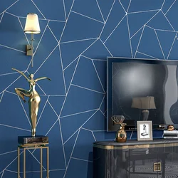 Papel de parede geométrico cinza branco azul para sala de estar quarto design moderno 3d gravação listras triângulos padrão rolo de papel de parede