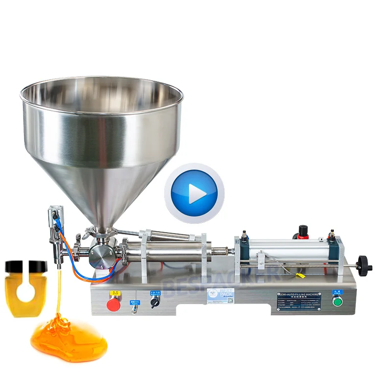 

Bespacker Semi - Auto Lotion Bottle Cosmetic Filler Water Beverage Honey Cream Piston Paste Liquid Filling Machine