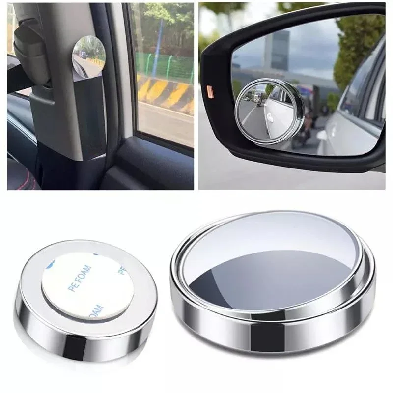 Car circular blind spot rearview mirror, adhesive side view mirror, 360 degree increased viewing angle, car accessories