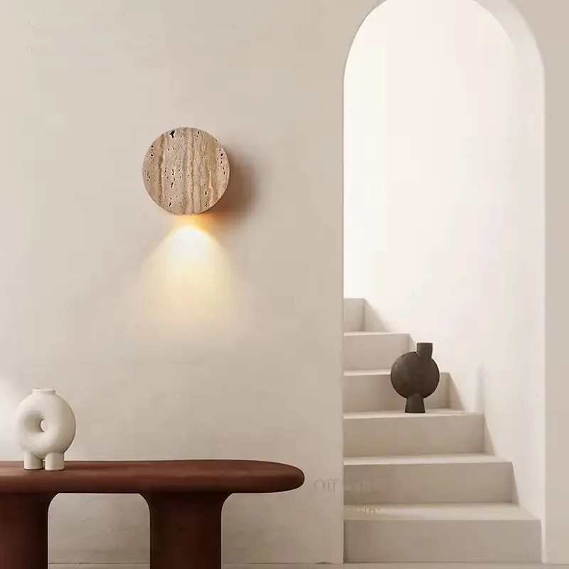 wabi-sabi-yellow-travertine-wall-sconce-japanese-led-light-bedroom-bedside-hallway-stairs-dining-room-natural-stone-home-decor