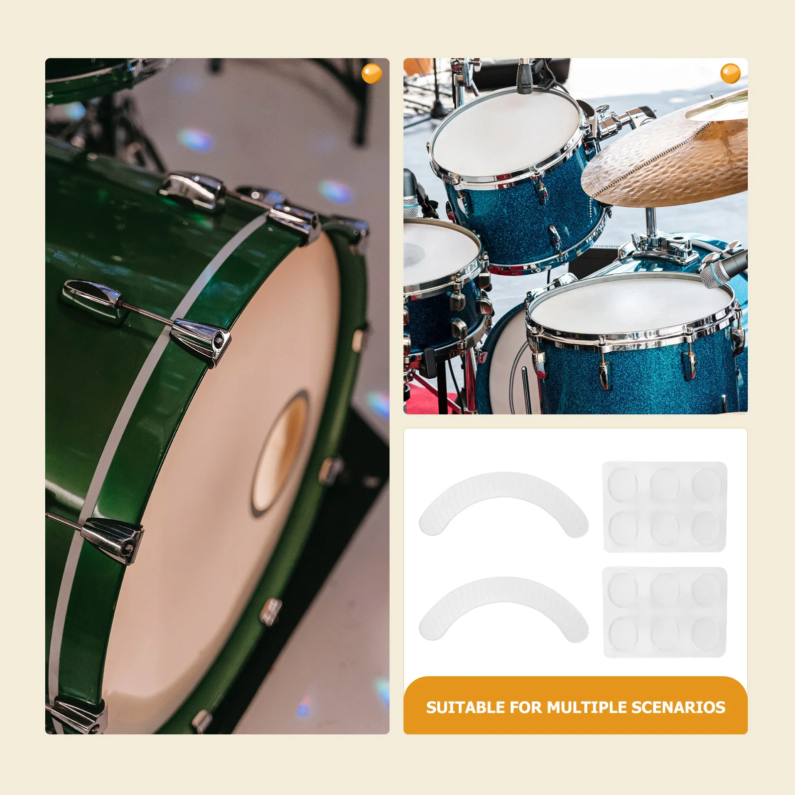 

14pcs Drum Mute Pad Dampener Noise Reduction Silicone Cushions for Electronic Heads Accessories Music Practice