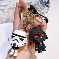 Star Wars Darth Vader Keychain Cute Cartoon Leia Princess Yoda Pendant Key Chains Imperial Stormtroope Keyrings for Backpack