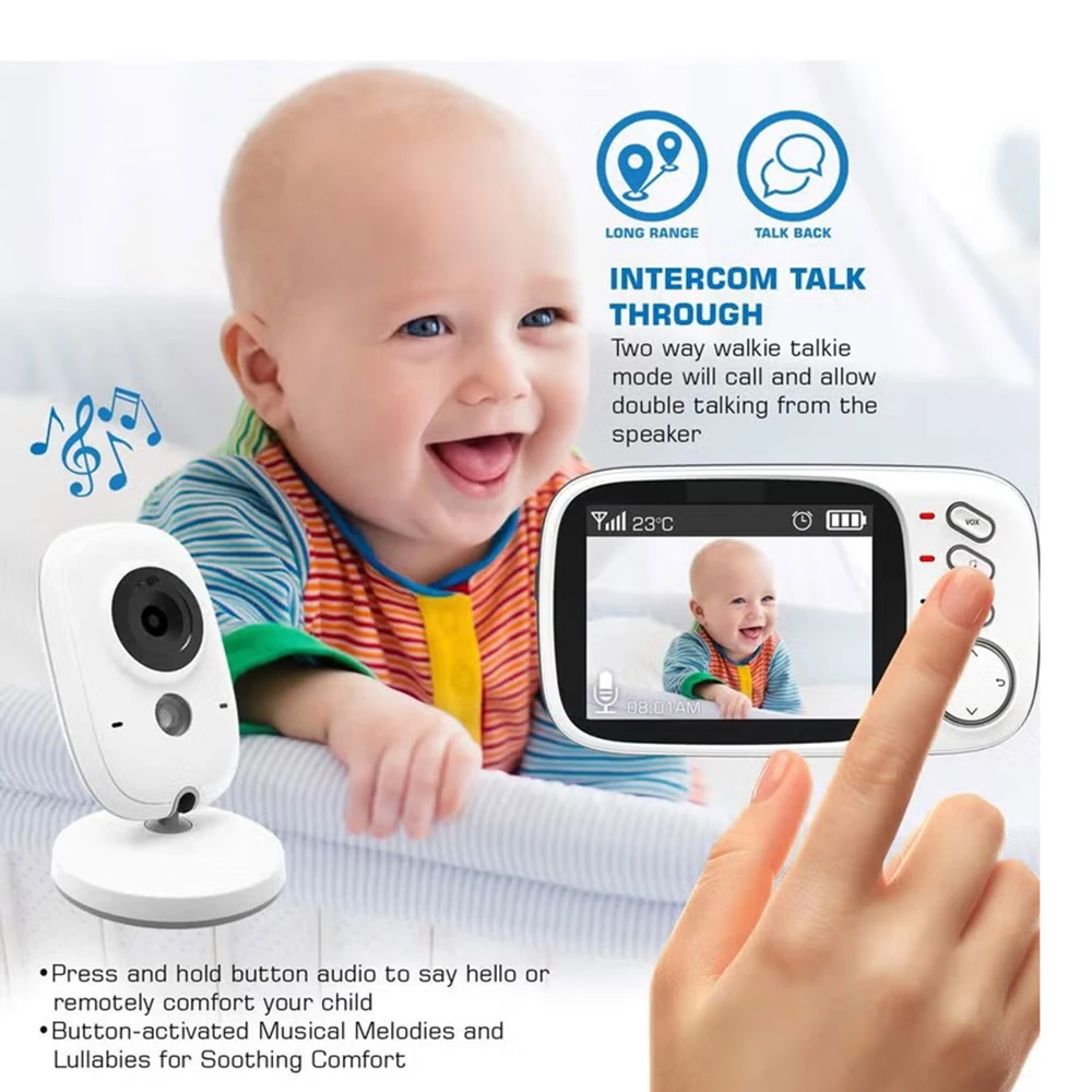 Video Baby Monitor Long Range Upgraded 850’ Wireless Range, Night Vision, Temperature Monitoring and Portable