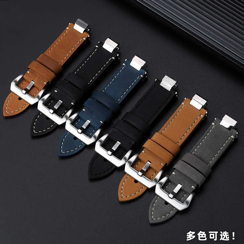 For Casio MTG-B3000B/BD Modified Quick Release Crazy Horse Retro cowhide watch Band Cow Leather strap Metal interface Baaracelet