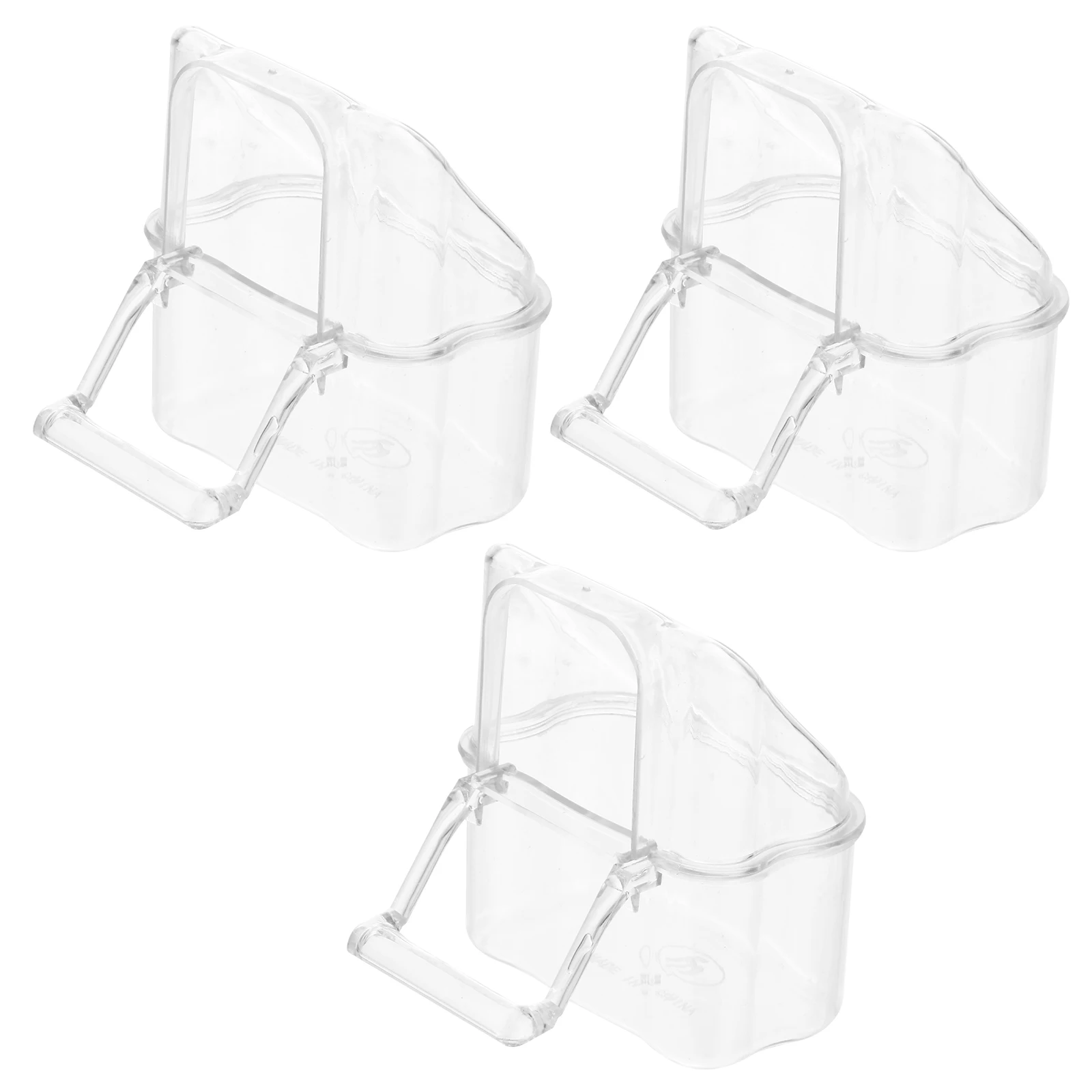 

3 pcs Pet Food Box Set Eco Friendly Acrylic Thickening Bowl for Parrot Cage Birds Feeding Container Anti Splashing Easy