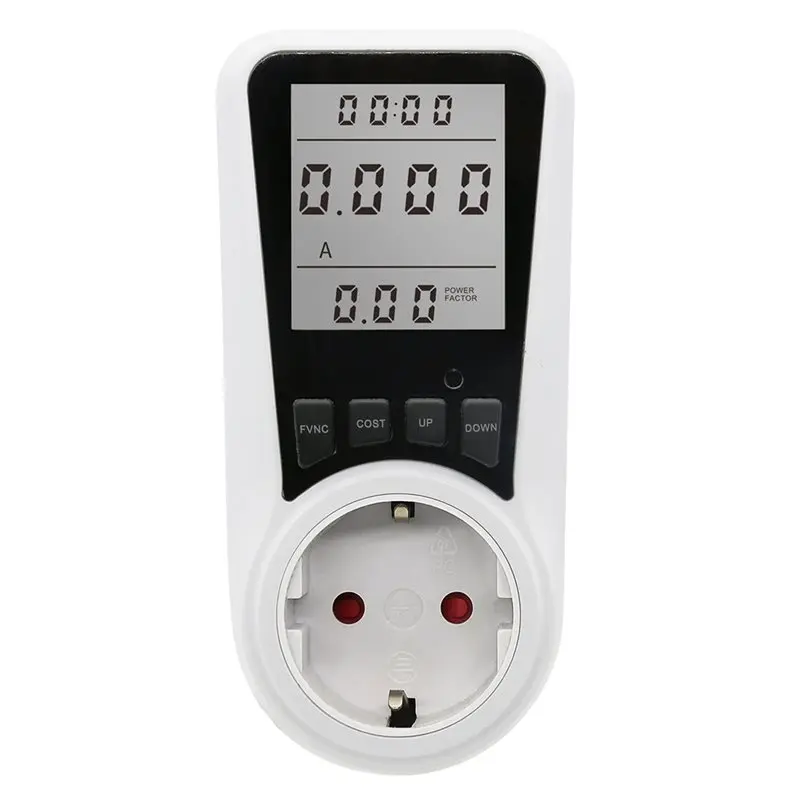 Y42A-Plug-In Socket Power Meter, Overload Protection,Kilowatt Voltage AMP Tester, Electrical Energy Monitor EU Plug