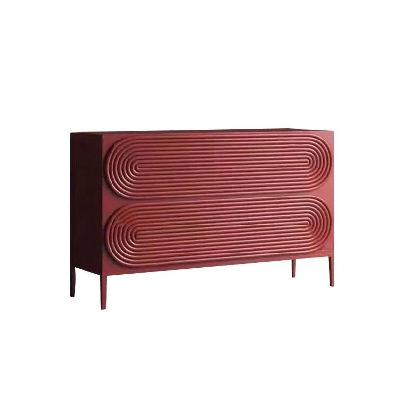 retro mahogany pattern, dining side cabinet, Italian solid wood baking paint, entrance cabinet, art storage cabinet, new model