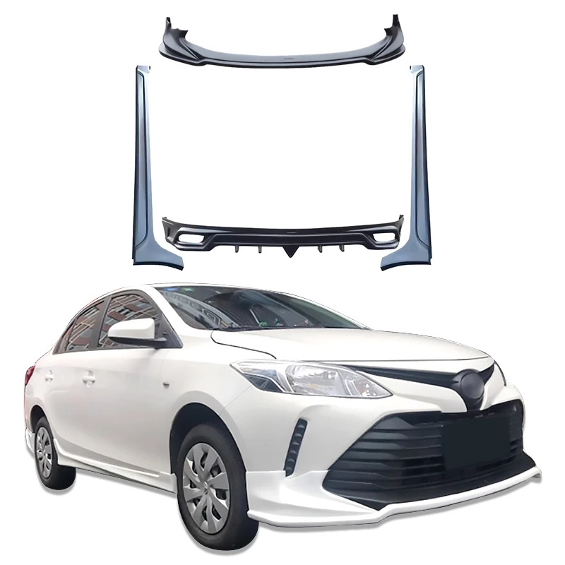 For Toyota Vios 2017-2019 Front Lip Rear Lip Side Skirts ABS Plastic Car Bumper Car Bodykit Auto Parts Diffuser Splitter