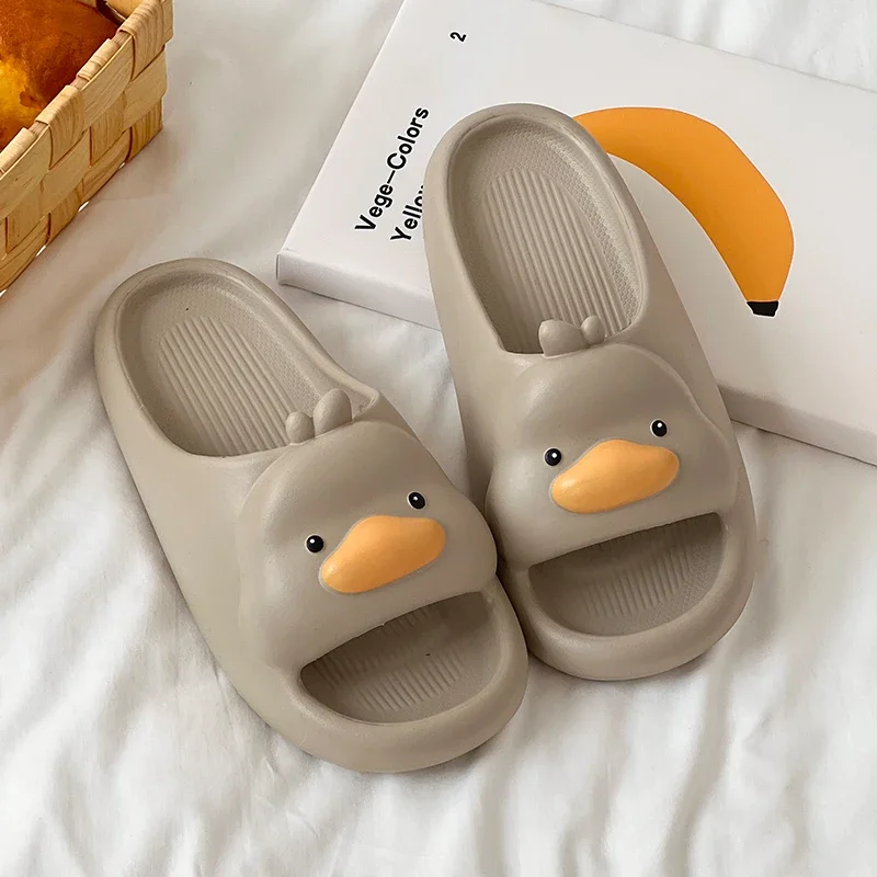 New Summer Women Slippers Men Cute 3D Cartoon Duck Fashion Outdoor Family Slides Sandals Couple Beach Soft Comfort Indoor Shoes