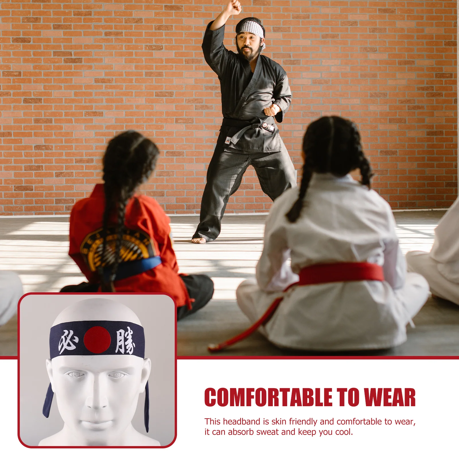 

2pcs Japanese Chef Headband Breathable Sweat Absorbing Karate Headband For Women Men Cosplay Costume Cooking Sushi