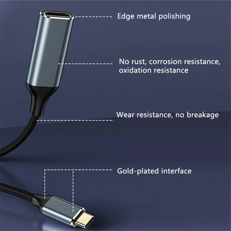 DTECH Hochwertiger 4k 30hz 3.1 USB C auf HDMI Typ C auf HDMI Buchse Kabeladapter Konverter für TV-Projektion