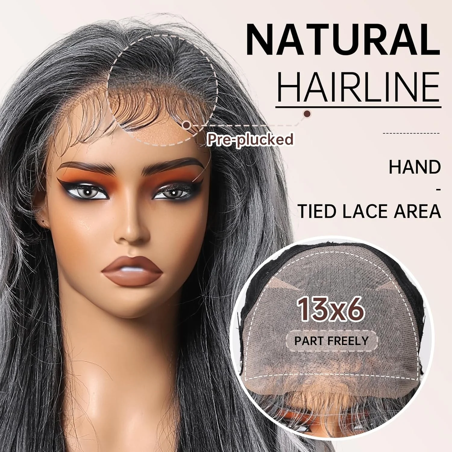 13x6 Wigs HD Synthetic Lace Front Wig Pre plucked Hairline with Baby Hair 28inch Long Body Wave Gray Lace Front Wigs for Women