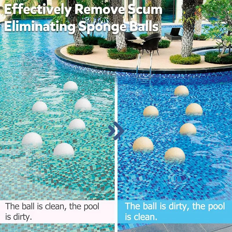 8PCS Scum Balls For Spas Hot Tub Pool Scum Absorber, Hot Tub Oil Absorbent Sponge, Floating Hot Tub Cleaner Accessories