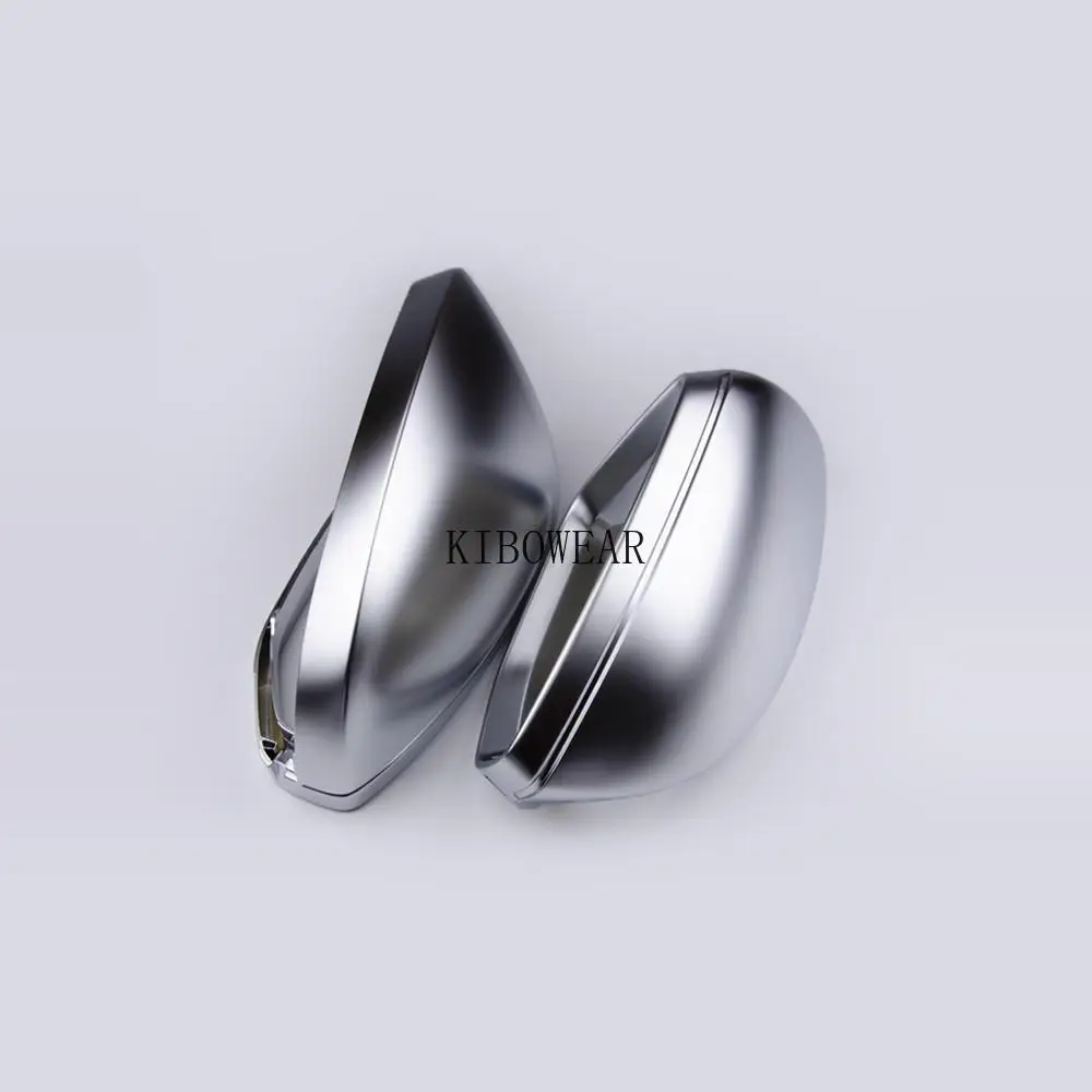 2pc Matte Silver Chrome Side Mirror Covers Caps for Audi A6 C8 S6 RS6 A7 A8 2019 2020 2021 2022 Replacement LHD S7 S8